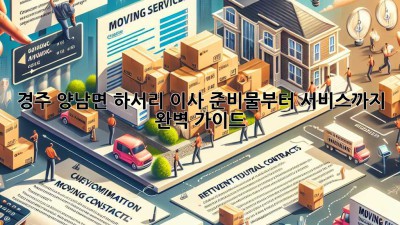 경주 양남면 하서리 이사, 준비물부터 서비스까지 완벽 가이드!