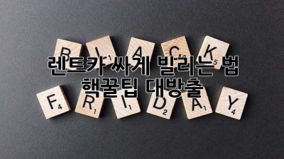 🚗 렌트카 싸게 빌리는 법? 핵꿀팁 대방출! 🍯